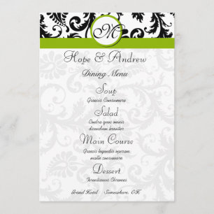 Menu Cardápio de Casamento Verde Maçã com Rodopio de Da