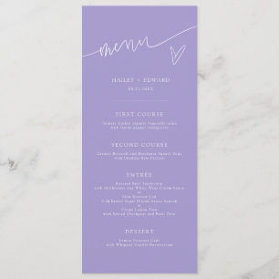 Menu Cardápio de Casamento Violeta Roteiro Moderno