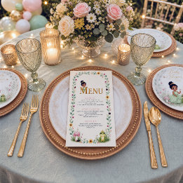 Menu Cardápio de Chá de Bebê Conto de Fadas Floral Prin