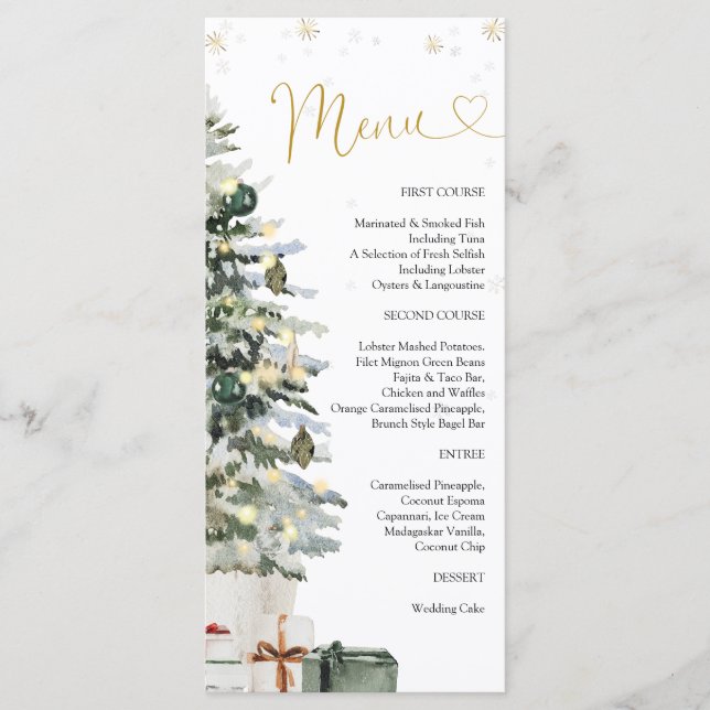 Menu Cardápio de Chá de Bebê em Árvore de Natal (Frente)