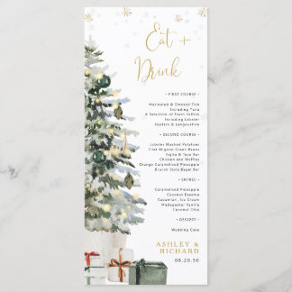 Menu Cardápio de Chá de Bebê em Árvore de Natal