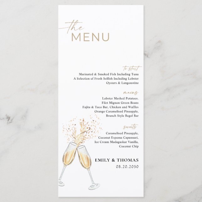 Menu Cardápio de Chá de Noiva Boho (Frente)