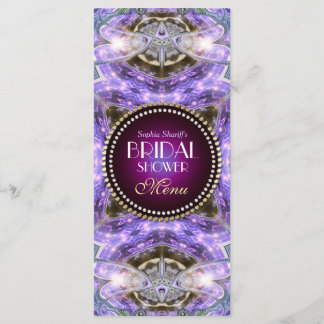 Menu Cardápio de Chá de Noiva Lilac Geo Dragonfly Magic