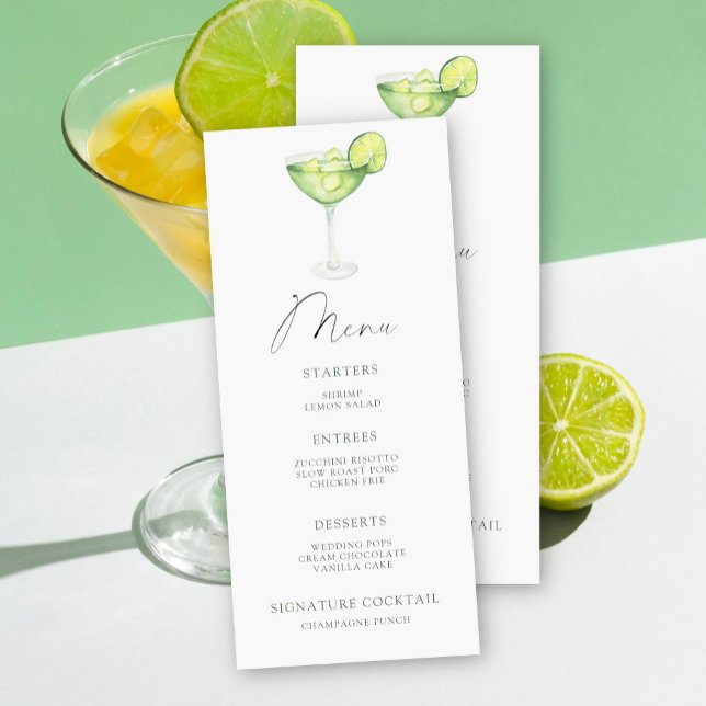 Menu cardápio de chá de noiva Margarita (Criador carregado)