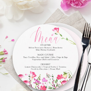 Menu Cardápio de Chuveiro de Noiva Bonito com Flor Silv
