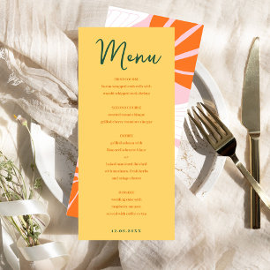 Menu Cardápio de combinação de flores abstratas em amar