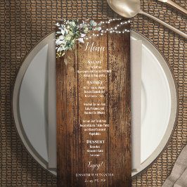 Menu Cardápio de Eucalipto para Casamento Rústico