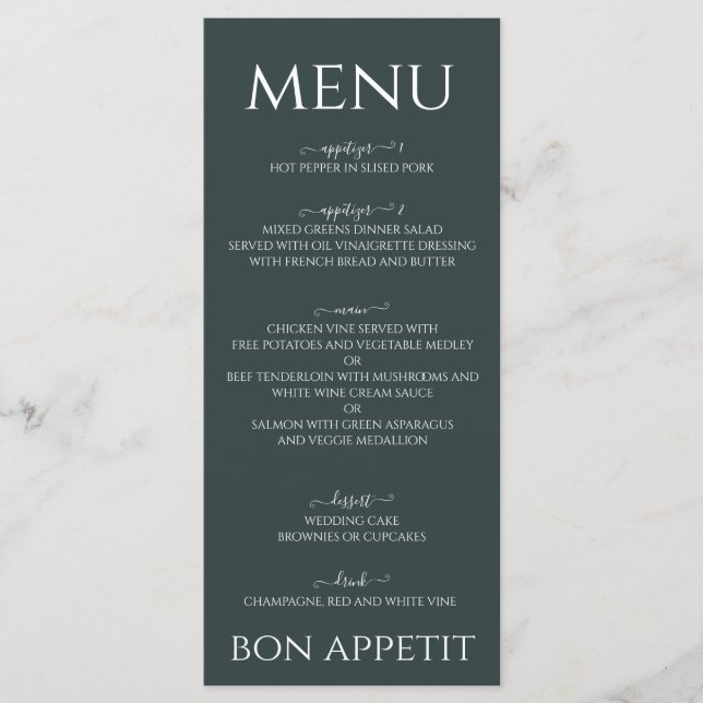Menu Cardápio de eucalipto verde sage em aquarela (Frente)