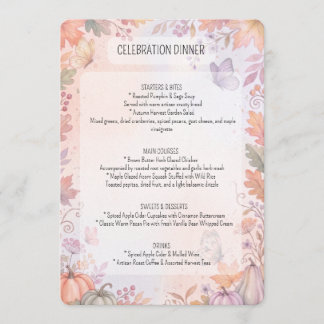 Menu Cardápio de Festa Boho Outono