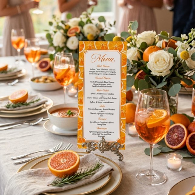 Menu Cardápio de Festa Citrus Aperol Spritz (Criador carregado)
