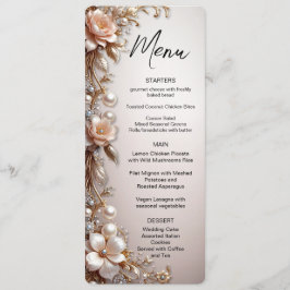 Menu Cardápio de Flores Rosa Suave e Brancas