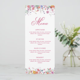 Menu Cardápio de Flores Silvestres Frescas