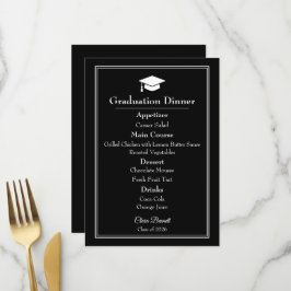 Menu Cardápio de Formatura Preto e Branco Moderno 2026