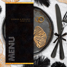 Cardápio de Jantar da Recepção de Casamento Black 