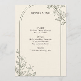 Menu Cardápio de Jantar de Casamento Arco Botânico de A