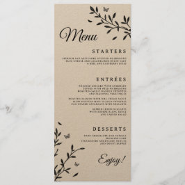 Menu Cardápio de Jantar de Casamento Charme Florestal