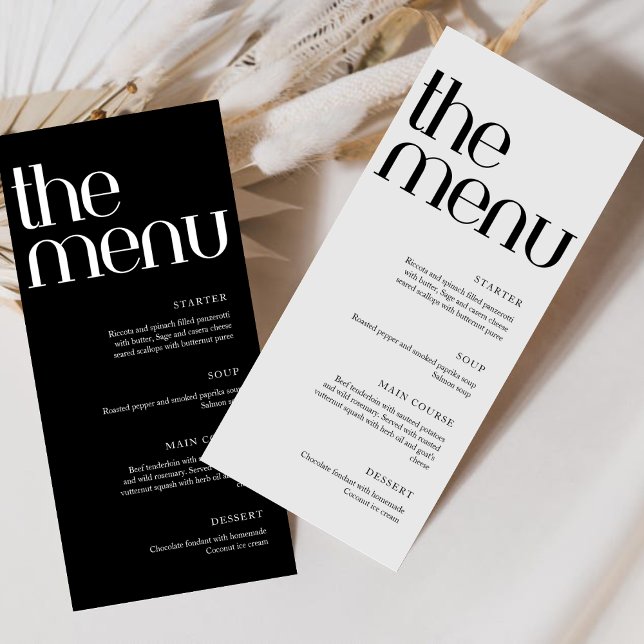 Menu Cardápio de Jantar de Casamento com Letra Moderna  (Criador carregado)