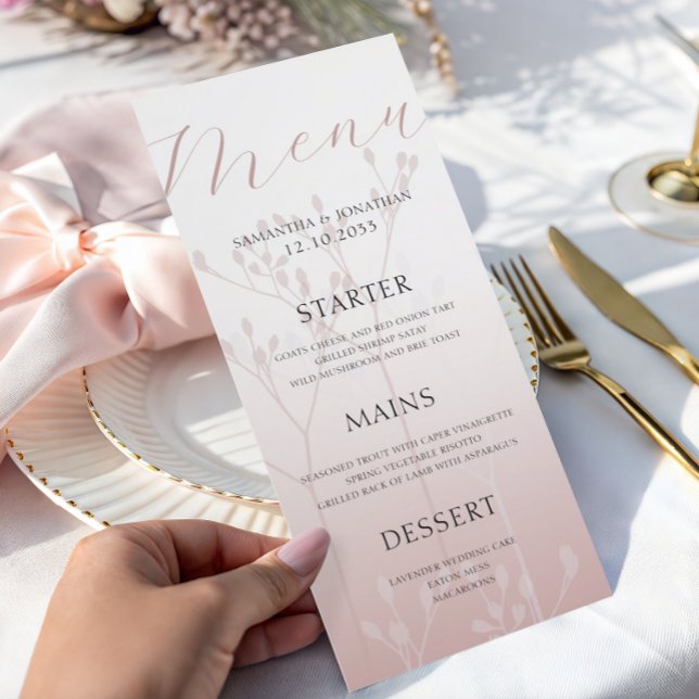 Menu Cardápio de Jantar de Casamento Moderno Simples em (Criador carregado)