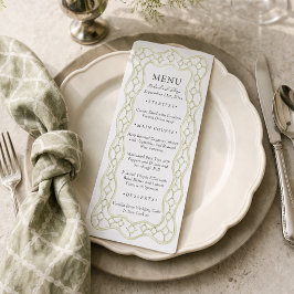 Menu Cardápio de Jantar de Casamento Treliça Francesa V