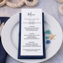 Cardápio de Jantar de Ensaios Nó Náutico Branco Ma