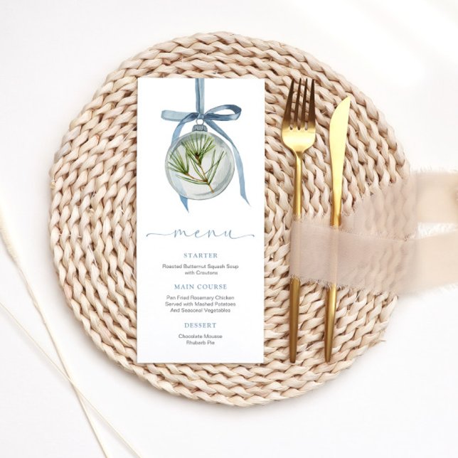 Menu Cardápio de Jantar de Natal Azul (Criador carregado)
