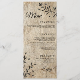 Menu Cardápio de Jantar de Noiva Botânico Vintage