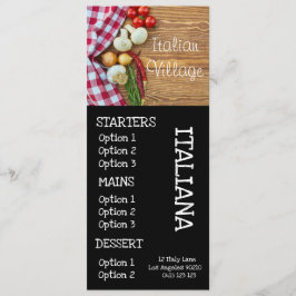 Menu cardápio de jantar de pizza de restaurante italian