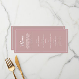 Menu Cardápio de Jantar de Recepção de Casamento Bonito