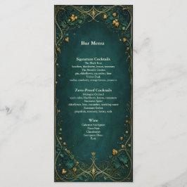 Menu Cardápio de Jantar do Bar de Casamento na Floresta