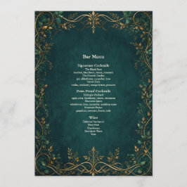 Menu Cardápio de Jantar do Bar de Casamento na Floresta
