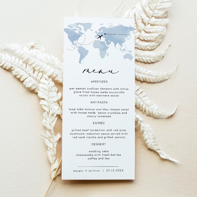 Menu Cardápio de Jantar do Destino Mapa Azul | Carmen (Criador carregado)