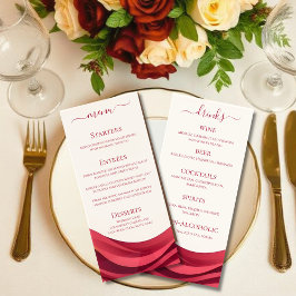 Menu Cardápio de Jantar e Bar de Casamento em Borgonha