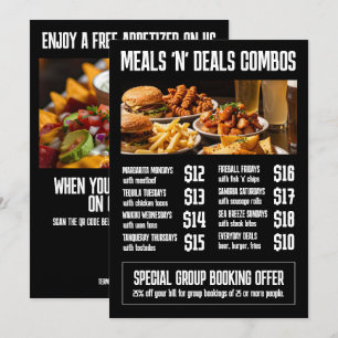 Menu Cardápio de Jantar e Promoções de Restaurante de A