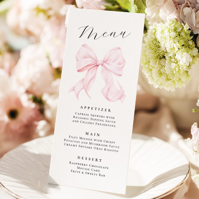 Menu Cardápio de Laço Rosa Elegante (Criador carregado)