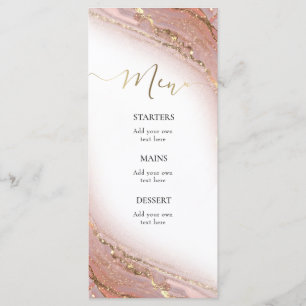 Menu cardápio de mármore de tinta aquarela