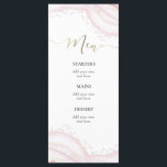 Menu cardápio de mármore rosa aquarela<br><div class="desc">cardápio personalizado</div>