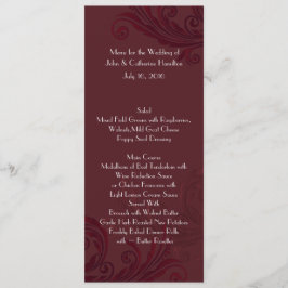 Menu Cardápio de Mesa de Casamento Magro com Floral Bur