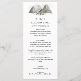 Menu cardápio de montanha aquarela