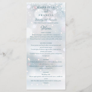 Menu Cardápio de Noite de Natal Elegante Casamento
