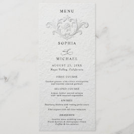 Menu Cardápio de Noiva Floral com Relevo Falso em Sapat