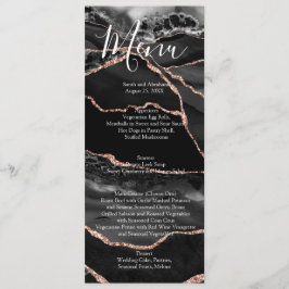Menu Cardápio de Noiva Minimalista Formal de Luxo Preto