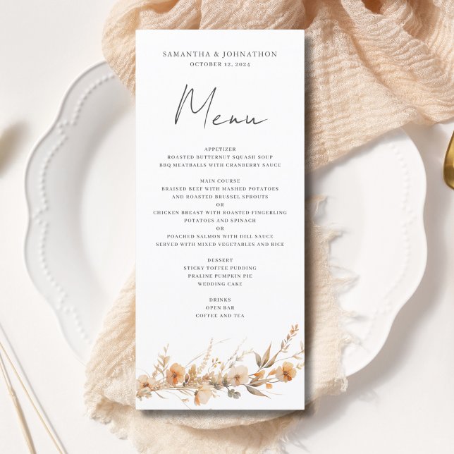 Menu Cardápio de Noiva Wildflower (Criador carregado)