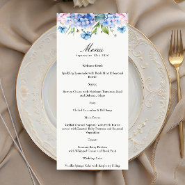 Menu Cardápio de Papel de Casamento com Borda de Hortên