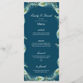 Menu Cardápio de Pavão Editável, Cardápio de Casamento,