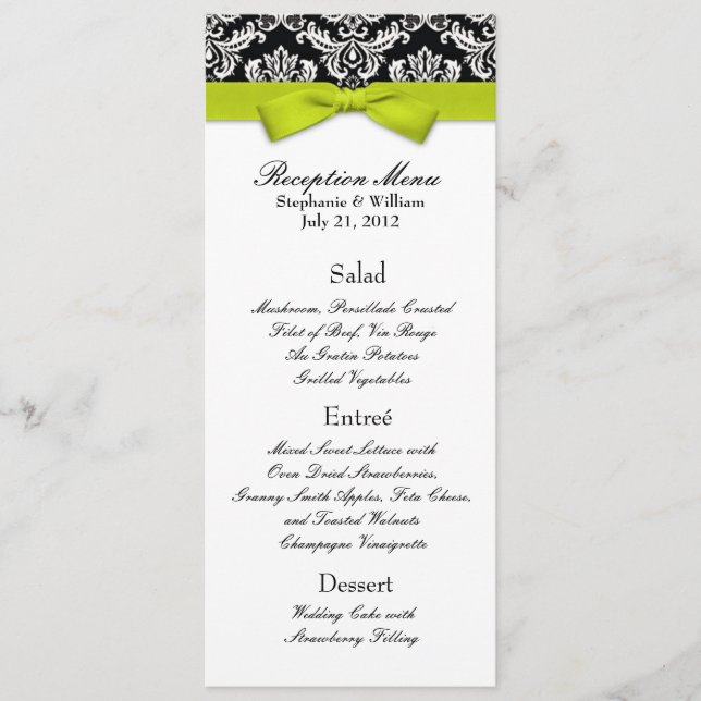 Menu Cardápio de Recepção de Casamento com Arco de Lima (Frente)