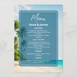 Menu Cardápio de Recepção de Praia Elegante