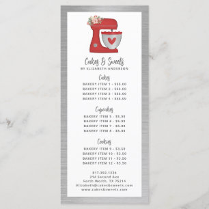 Menu Cardápio de Sobremesas do Chefe de Pastelaria da M
