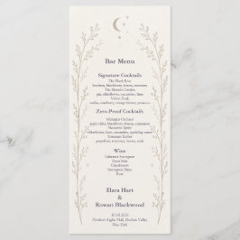 Menu Cardápio do Bar de Casamento Celestial