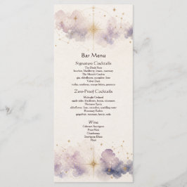 Menu Cardápio do Bar de Casamento Celestial