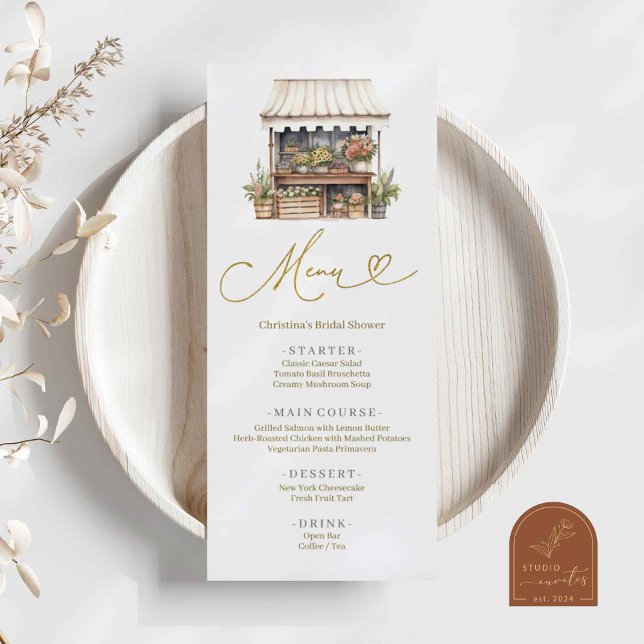 Menu Cardápio do Chá de Noiva do Mercado de Flores (Criador carregado)